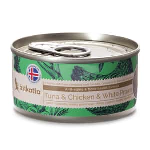 Astkatta 貓罐頭 Astkatta 冰島罐 貓罐頭 增强活力主食配方 白鰹吞拿雞肉白蝦 80g (P00054) (新舊包裝隨機發貨)