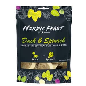 Nordic Feast 貓零食狗零食 Nordic Feast 凍乾貓狗小食 鴨肉+菠菜 58g (P00086)