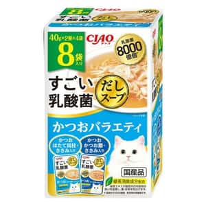CIAO 貓罐頭 CIAO 貓濕糧 8000億個乳酸菌 鰹魚組合裝 40g 8袋入 (IC-485)