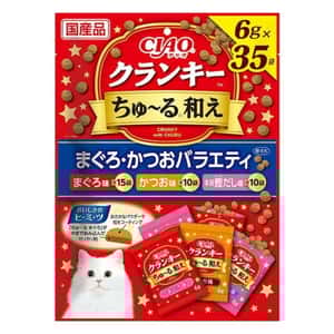 CIAO 貓零食 貓零食 CIAO 貓零食 日本夾心貓餅 金槍魚+鰹魚組合裝 6g 35袋入 (P-349)