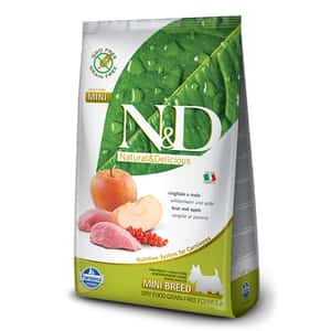 Farmina NandD 狗糧 Farmina N&D 狗糧 無穀物狗糧 成犬細粒糧配方 蘋果+野豬 7kg (NDDBS070)