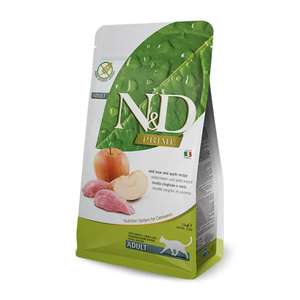 Farmina N&D 貓糧 貓乾糧推薦：Farmina N&D 貓糧 無穀物貓糧 成貓配方 蘋果+野豬 5kg (NDCBA050)