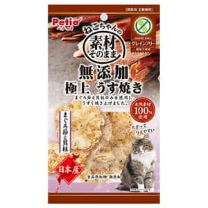 Petio 貓零食 Petio 無穀物貓零食 日本產無添加 極上燒吞拿魚節 &扇貝薄片 (牛磺酸・鐵・DHA+) 3g (90602901)