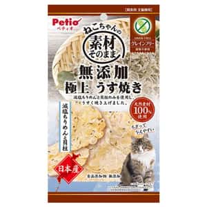 Petio 貓零食 Petio 無穀物貓零食 日本產無添加 極上燒減鹽沙甸魚仔&扇貝薄片 (牛磺酸+) 3g (90602903)