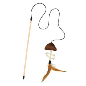 逗貓棒 貓玩具 Petio necoco 天然羽毛 木天蓼逗貓棒 附魚仔 (91602350)