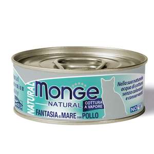 Monge 貓罐頭 貓濕糧推薦：Monge 貓罐頭 高蛋白質野生海洋系列 海鮮雜燴雞肉 80g (MO7269)