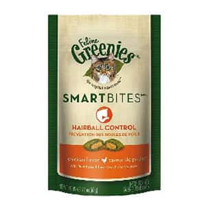 Ocheers 貓零食 美國Greenies Smart Bites 貓咪夾心餅 去毛球雞肉味 60g