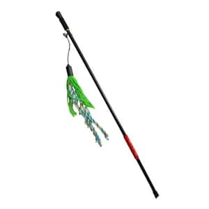 逗貓棒 貓玩具 Billipets 逗貓棒 條紋長帶款 綠色 50cm (NS-7588A)