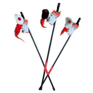 逗貓棒 貓玩具 Billipets 逗貓棒 毛絨老鼠羽毛尾 黑色 50cm (NS-5986 Black)