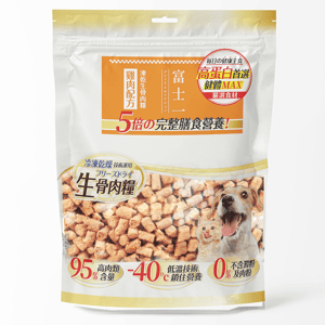 富士一 小食 貓零食 寵物零食推薦：富士一 凍乾 貓狗糧 生骨肉主食糧 雞肉配方 500g