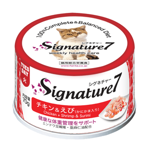 Signature7 貓罐頭 Signature7 貓罐頭 無穀主食罐 雞肉+蝦+蟹柳 70g (新舊版隨機) (S7-285528)