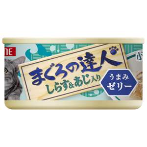 PetLine 貓罐頭 貓濕糧推薦：日本Petline 貓罐頭 吞拿魚達人系列 白身魚+竹莢魚 80g (TC18)