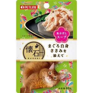 PetLine 貓零食 寵物零食推薦：日本Petline 懷石料理 貓餐包 水分補給 金槍魚+雞肉 40g (KP7)