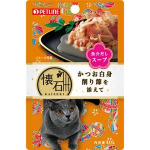 貓零食 寵物零食推薦：日本Petline 懷石料理 貓餐包 水分補給 鰹魚+鰹魚節 40g (KP10)