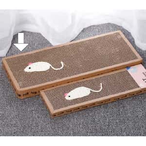 HelloDOG 玩具嚴選 瓦楞紙貓抓板 長方形魚骨邊緣 大號 (45x22x3.5cm) (圖片3)