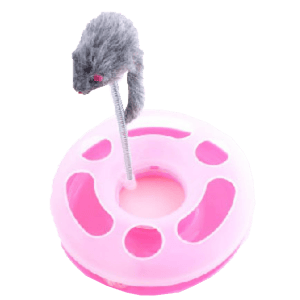 HelloDOG 貓玩具 彈簧瘋狂遊樂盤 羽毛或老鼠 (顏色隨機) (圖片3)