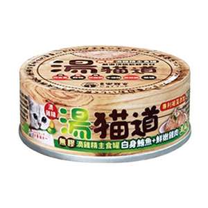 喜樂寵宴 貓罐頭 貓濕糧推薦：湯貓道 貓罐頭 主食罐 鮪魚+雞肉 82g (青罐) (JF-2046)