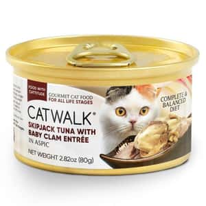 CATWALK 貓罐頭 CATWALK 貓主食罐 鰹吞拿魚 + 蜆肉 Skipjack Tuna With Baby Clam Entrée 80g (CW-BCC)