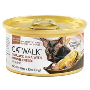 CATWALK 貓罐頭 CATWALK 貓主食罐 鰹吞拿魚 + 青口 Skipjack Tuna with Mussel Entrée 80g (CW-LBC)