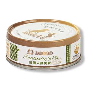 超越汪喵 貓罐頭 貓濕糧推薦：超越汪喵 98%鮮肉主食罐 田園火雞肉餐 80g (BP0005)