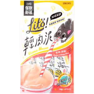 怪獸部落 貓零食狗零食 怪獸部落 貓狗零食 Litö ! 輕肉泥 雞肉+鮮蝦 維他命A添加 10gx4 (一包4條) (C345)