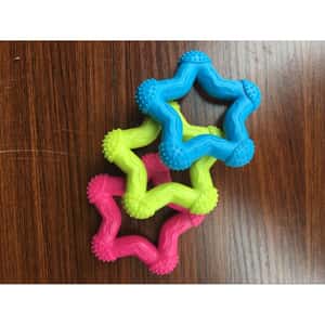 HelloDOG 狗玩具 HelloDOG 玩具嚴選 狗狗磨牙互動訓練玩具 波浪五角星 1個 (顏色隨機) (TBS)