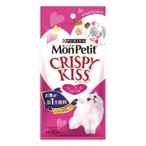 貓糧及貓砂 清貨特價區 日本MonPetit Crispy Kiss 貓脆餅 海鮮綜合味 30g (粉紅)