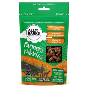 All Barks 狗零食 All Barks Farmer's Nibbles 雞肉白魚粒粒狗小食 100g (DTABFAAB010ZZ)