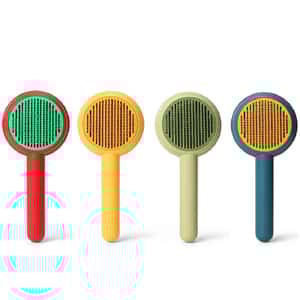 一推除廢毛 用具嚴選 寵物按摩梳毛器 顏色隨機 (圖片3)