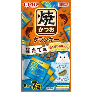 CIAO 貓零食 貓零食 CIAO 貓零食 日本Crunky 燒鰹魚夾心脆餅 扇貝味 6g 7袋入 (P-215)