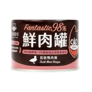汪喵星球 貓罐頭 貓濕糧推薦：汪喵星球 貓罐頭 DogCatStar 貓用98% 鮮肉無膠主食罐 低敏鴨肉 165g (FM126)
