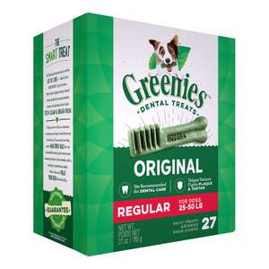 Greenies 狗零食推薦：Greenies 狗零食 Original Regular 潔齒骨 標準犬用 27支 27oz (10258168) (GR502)