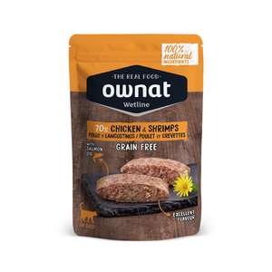 ownat 貓罐頭 貓濕糧推薦：ownat 貓濕糧 放牧雞肉與鮮蝦 85g (57003)