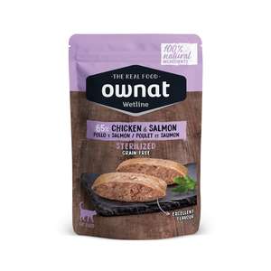 ownat 貓罐頭 貓濕糧推薦：OWNAT 貓濕糧 放牧雞肉與三文魚 絕育配方 85g (57004)