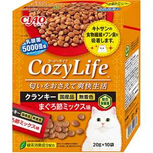 CIAO 貓糧 貓乾糧推薦：CIAO 貓糧 日本Cozy Life 5000億個乳酸菌 鰹魚乾雜錦味 20g 10袋入 (P-411)