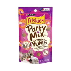 Friskies 貓零食 Friskies喜躍 Party Mix Natural Yums 貓零食 貓脆餅 野生蝦肉 2.1oz (12494712)