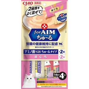 CIAO 貓零食 貓零食 CIAO 肉泥 貓零食 腎臓健康維持 for AIM 金槍魚味 14g 4本袋裝 (CA-02)