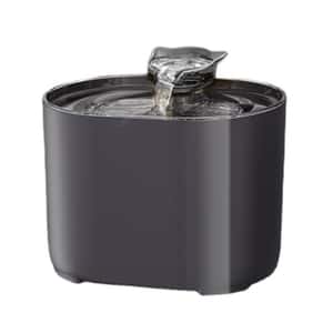 飲食用具 方形飲水機 貓頭水龍喉 USB自動循環飲水器 黑色