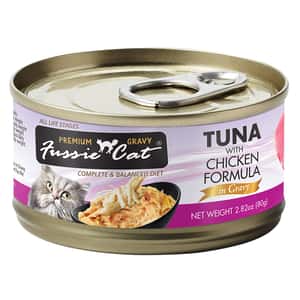 Fussie Cat 貓罐頭 肉汁主食罐(湯) 極品吞拿魚 + 雞肉 Tuna with Chicken Formula in Gravy 80g (FUG-YLC) (新舊包裝隨機發貨) (圖片3)