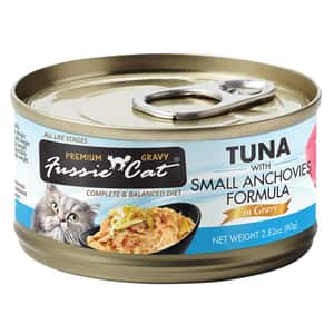 Fussie Cat 貓罐頭 肉汁主食罐(湯) 極品吞拿魚 + 小鯷魚 Tuna with Small Anchovies Formula in Gravy 80g (FUG-SLC) (新舊包裝隨機發貨) (圖片3)