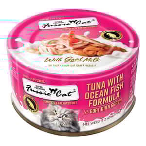 Fussie Cat 貓罐頭 Fussie Cat 貓罐頭 主食罐 極品吞拿魚 + 海魚 Tuna with Ocean Fish Formula in Goat Milk Gravy 70g (FUM-BLC)