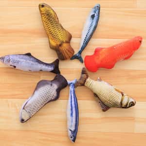 逗貓棒 貓玩具 HelloDOG 玩具嚴選 毛絨仿真魚 貓薄荷抱枕 款式隨機 1條