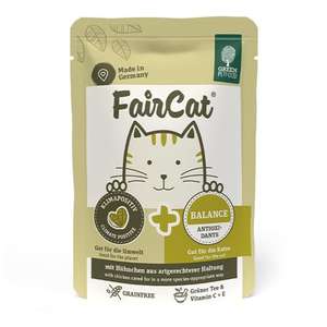 Green Petfood 貓罐頭 貓濕糧推薦：Green Petfood FairCat Balance 貓主食濕糧 抗氧化護心配方 維生素C及E+綠茶提取物 85g (GW2315)