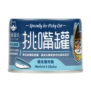 汪喵星球 貓罐頭 汪喵星球 貓罐頭 DogCatStar 挑嘴貓無膠主食罐 鯖魚雞肉 165g (FM201)