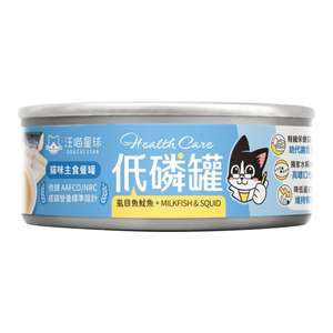 汪喵星球 貓罐頭 貓濕糧推薦：汪喵星球 貓罐頭 DogCatStar 低磷低蛋白主食罐 虱目魚魷魚 80g (FM233)