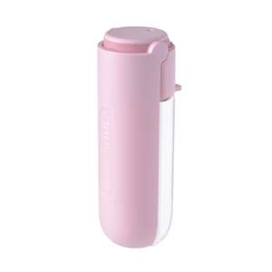 寵物用品-沒有品牌 狗狗日常用品推薦：小紅栗 特長水槽便攜式狗狗飲水水樽 粉紅色