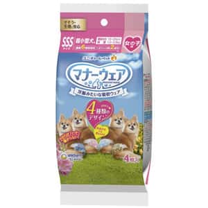 狗尿墊 狗尿片 Unicharm ⺟⽝⽤禮儀褲-SSS-碼 1.5-3.5kg 15-25cm 4片 (ucj2sss1)