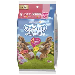 狗尿墊 狗尿片 Unicharm ⺟⽝⽤禮儀褲-S-碼 3.5-5.5kg 20-40cm 4片 (ucj2s1)