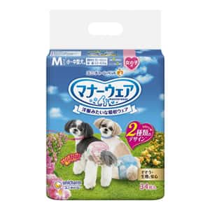 狗尿墊 狗尿片 Unicharm ⺟⽝⽤禮儀褲-M-碼 5-8.5kg 35-45cm 34片 (ucj2m2)