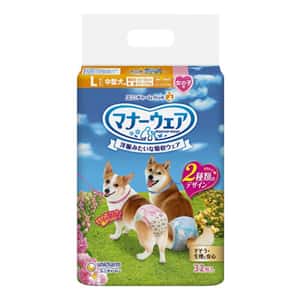 狗尿墊 狗尿片 Unicharm ⺟⽝⽤禮儀褲-L-碼 8-12kg 40-55cm 32片 (ucj2L2)